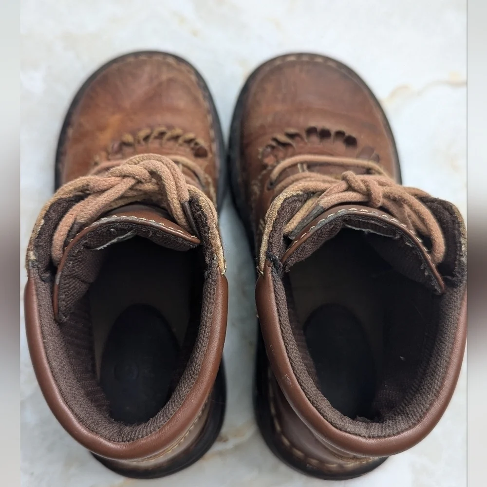 Kids Double H Leather Upper Boots Size 12D